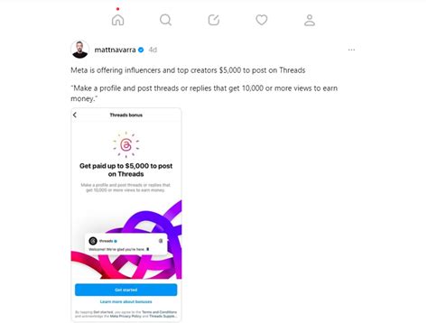 About Threads bonus program rules .